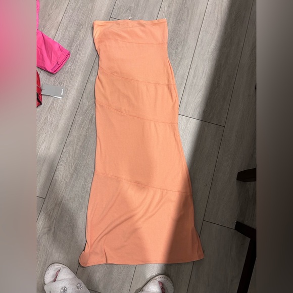 See You Monday Dresses & Skirts - SYM Strapless Peach Ribbed Tube Summer Dress Women’s Size XL